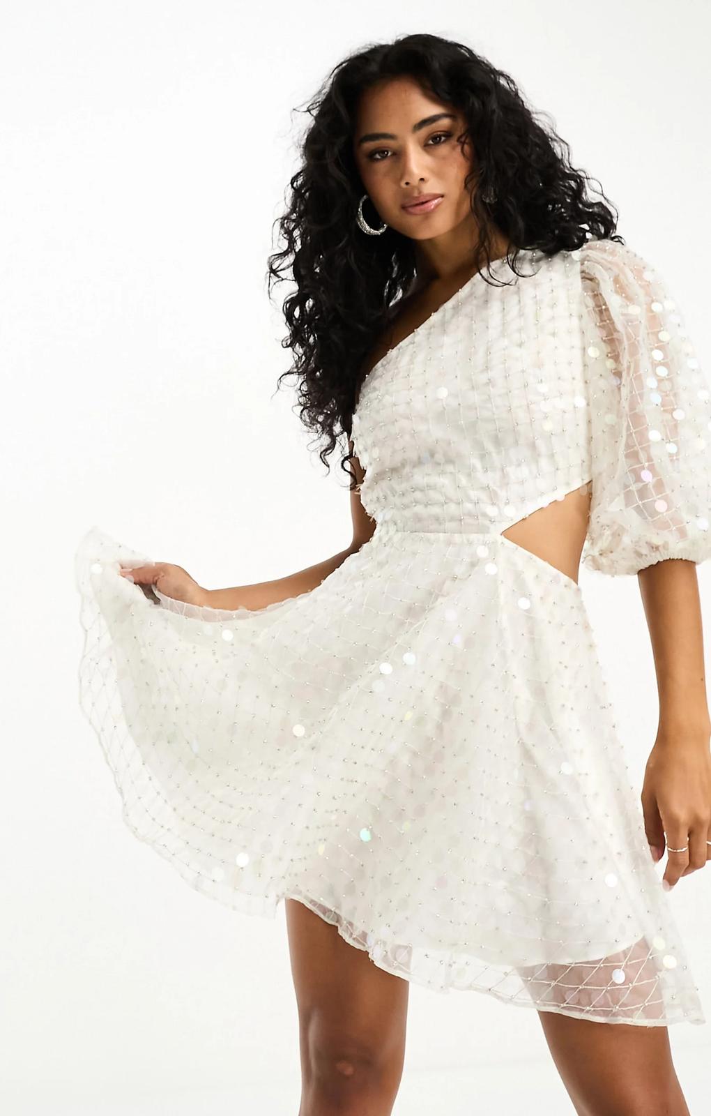 asos white asymmetric dress ASOS Design - Slip Lace Trim Mini Dress - Women - Nylon/Viscose - 2 US