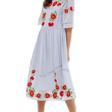 ASOS DESIGN Embroidered Smock Midi Dress