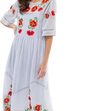 ASOS DESIGN Embroidered Smock Midi Dress