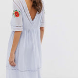 ASOS DESIGN Embroidered Smock Midi Dress