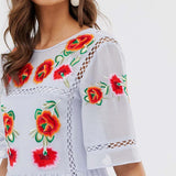 ASOS DESIGN Embroidered Smock Midi Dress