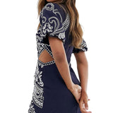 ASOS DESIGN Embroidered Structured Mini Dress