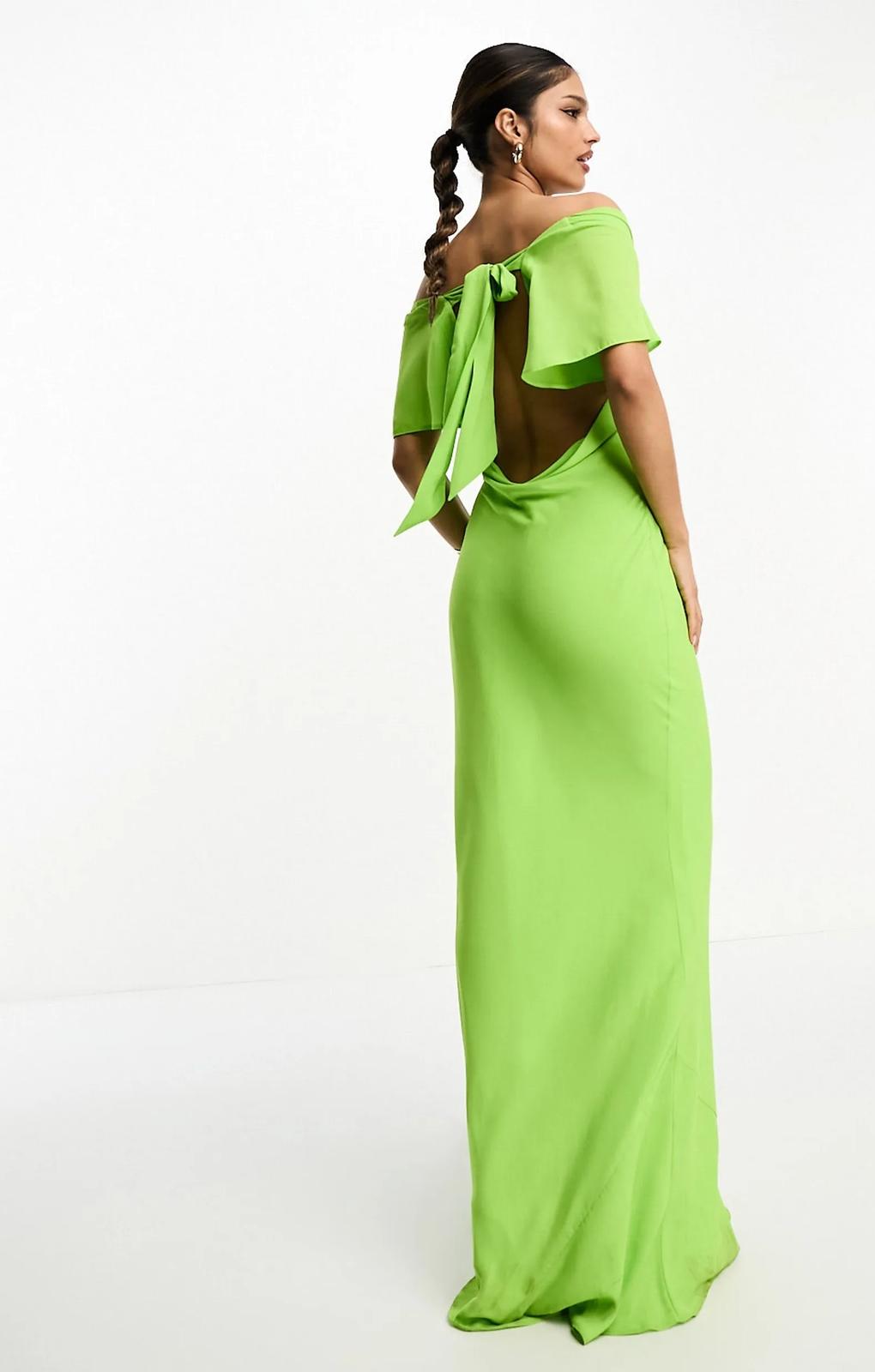 Asos Design Flutter Sleeve Cowl Neck Maxi Dress In Apple Green Asos Design Flutter Sleeve Cowl Neck Maxi Dress In Apple Green