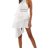 ASOS DESIGN Halter Mini Dress in Broderie