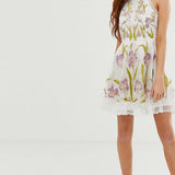 ASOS DESIGN High Neck Mini Dress with Cutouts