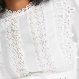 Asos Design Lace Frill Detail Mini Dress With Belt In White product image