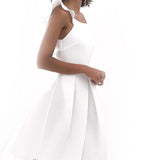 ASOS DESIGN Lace Insert Ruffle Back Midi Dress