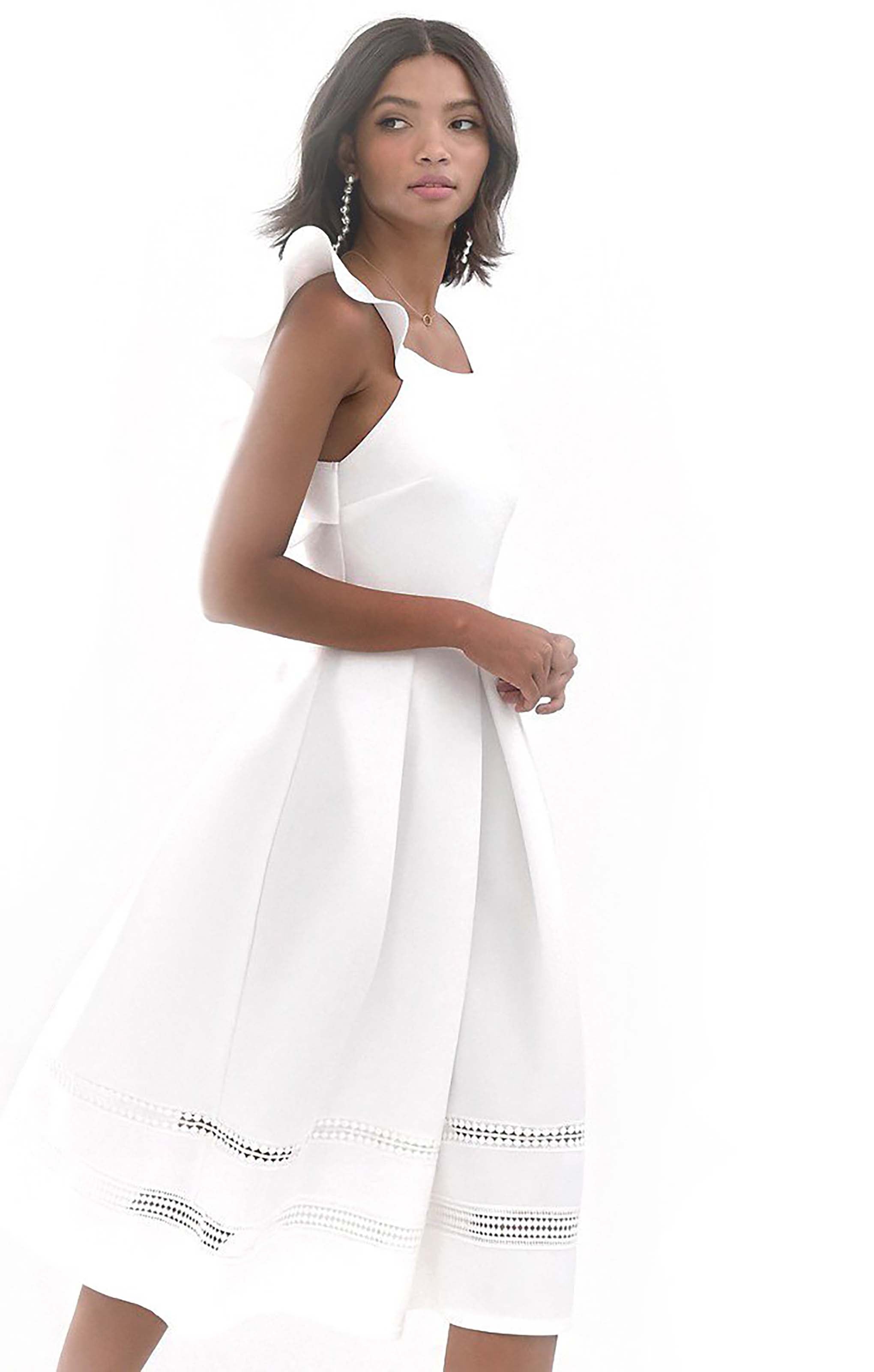 asos design lace insert ruffle back midi prom dress ASOS Design - Tiered Maxi Swing Dress - Women - Viscose/Polyester/Spandex - 4 US