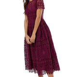 ASOS DESIGN Open Back Lace Midi Dress with Ribbon