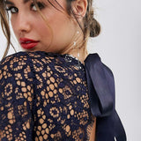 ASOS DESIGN Lace Midi Dress with Ribbon