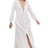 ASOS DESIGN Lace up Casual Maxi Dress