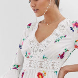 ASOS DESIGN Lattice Back Embroidered Midi Dress