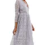 ASOS DESIGN Long Sleeve Lace Midi Prom Dress