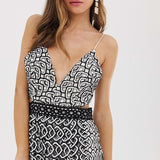 ASOS DESIGN Midi Dress in Mono Geo Print