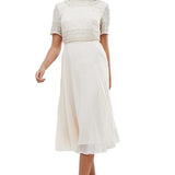 ASOS DESIGN Midi Dress with High Neck Crew Neck