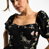 Asos Design Milkmaid Jumpsuit In Floral Print