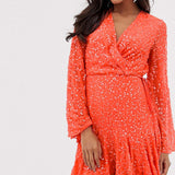 ASOS DESIGN Mini Skater Dress with Long Sleeves