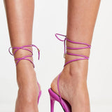 Asos Design Narina Ring Detail Heeled Sandals In Fuschia