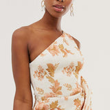 ASOS DESIGN One Shoulder Tuck Detail Midi Dress