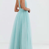 ASOS DESIGN One Shoulder Tulle Maxi Dress