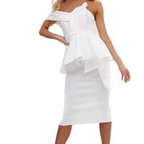 ASOS DESIGN Organza Fold Detail Peplum Dress