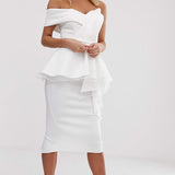 ASOS DESIGN Organza Fold Detail Peplum Dress