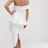 ASOS DESIGN Organza Fold Detail Peplum Dress