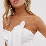 ASOS DESIGN Organza Fold Detail Peplum Dress