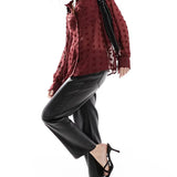 Asos Design Oversized Shirt In Dobby In Wine