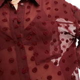Asos Design Oversized Shirt In Dobby In Wine