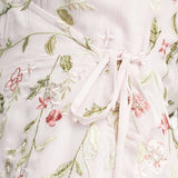 Asos Petite Flutter Sleeve Embellished Wrap Maxi Dress With Embroidery In Light Pink