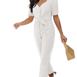 ASOS DESIGN Petite Denim Sweetheart Neck Jumpsuit