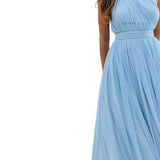 ASOS DESIGN Petite Tulle One Shoulder Maxi