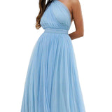 ASOS DESIGN Petite Tulle One Shoulder Maxi