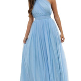 ASOS DESIGN Petite Tulle One Shoulder Maxi