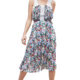 ASOS DESIGN Pleated Midi Dress in Bright Pattern