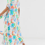 ASOS DESIGN Plunge Neck Modern Midi Dress