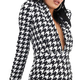 ASOS DESIGN Plunge Tux Jumpsuit in Houndstooth