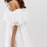 ASOS DESIGN Premium Double Layer Off Shoulder Mini Dress