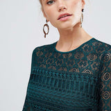 ASOS DESIGN Premium Lace Mini Skater Dress