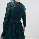 ASOS DESIGN Premium Lace Mini Skater Dress