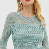 ASOS DESIGN Premium Lace Mini Skater Dress