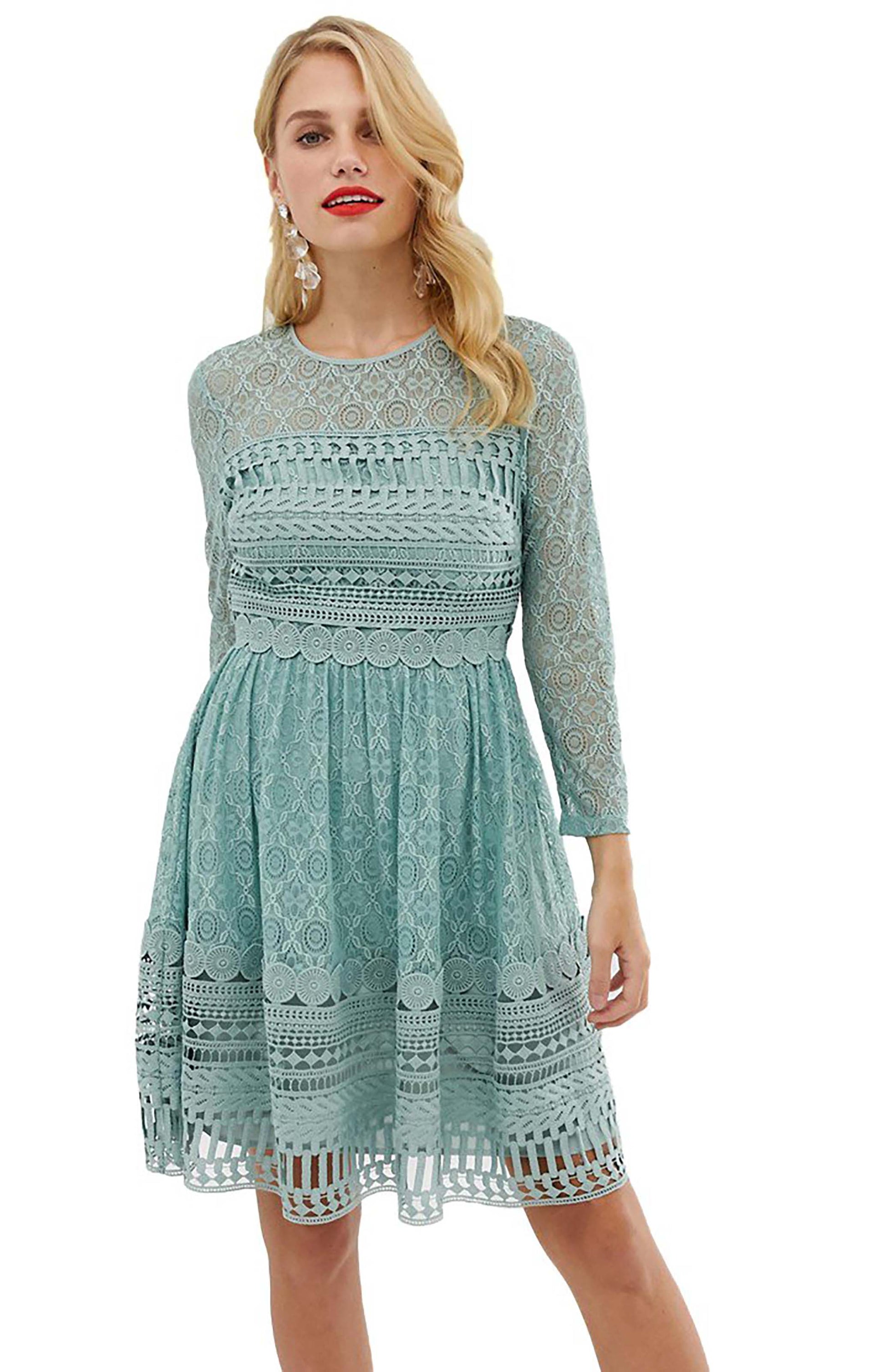 buy lace dresses online Gorgeous One Shoulder Lace Sheath Prom Dress Online With Crystal