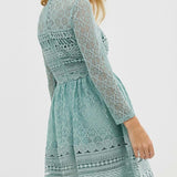 ASOS DESIGN Premium Lace Mini Skater Dress