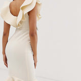 ASOS DESIGN Premium Quilted Bardot Peplum Dress