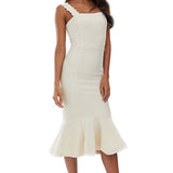 ASOS DESIGN Premium Scallop Detail Bandage Dress