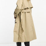 ASOS DESIGN Premium Top Collar Trench In Stone