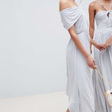 ASOS DESIGN Ruched Knot Front Maxi Dress