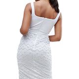 ASOS DESIGN Square Neck Embellished Sequin Dress