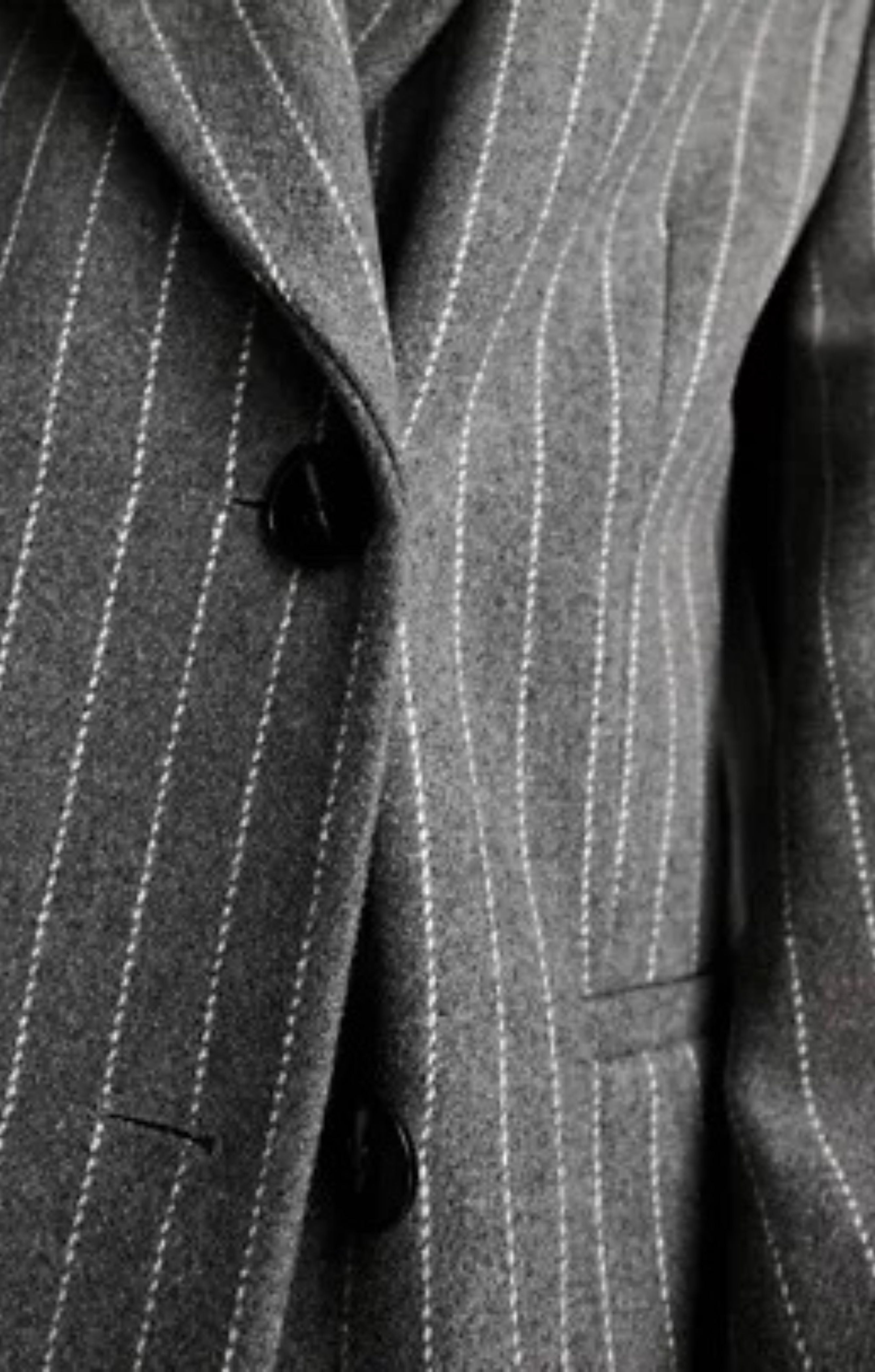 ASOS DESIGN Strong Shoulder Grandad Jacket in Grey Pinstripe product image